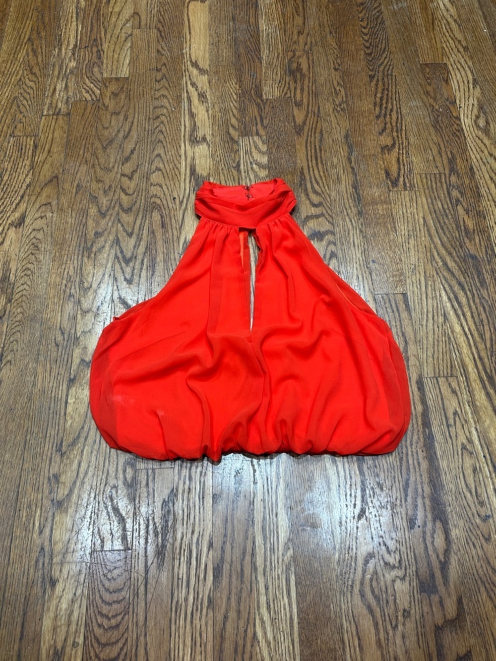 Fashion Nova Bright Orange Draped Top